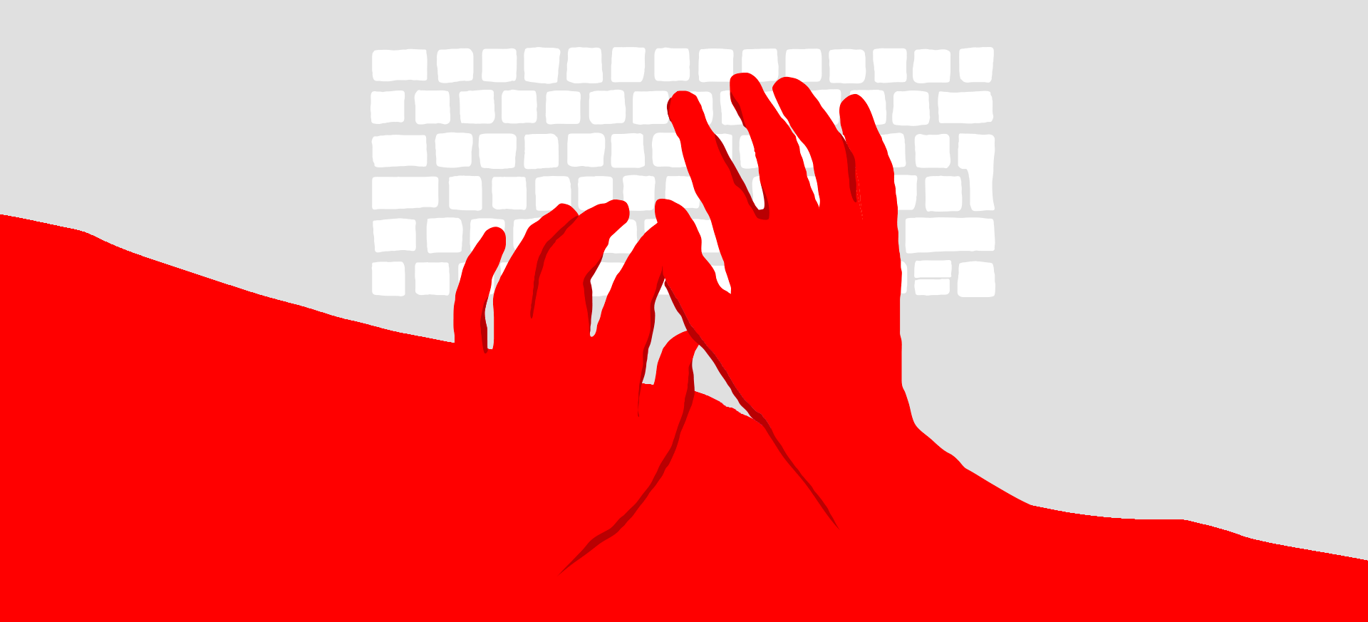 Hænder på tastatur